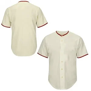 Cream-Button-Front-Baseball-Jersey Cream Button Front Baseball Jersey