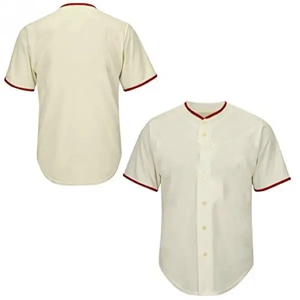 Cream-Button-Front-Baseball-Jersey Cream Button Front Baseball Jersey