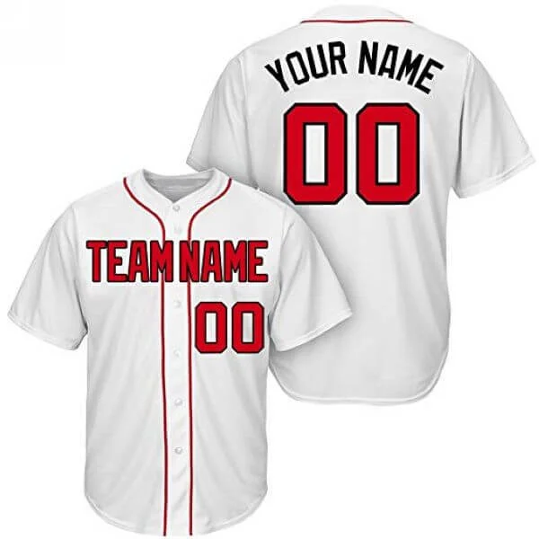 Custom-White-Baseball-Jersey-with-Red Custom White Baseball Jersey with Red