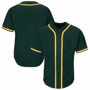 Green-Full-Button-Baseball-Jersey Green Full Button Baseball Jersey
