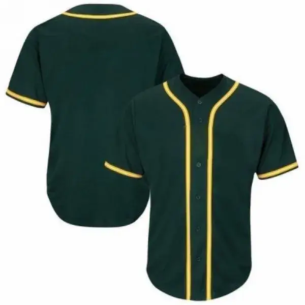 Green-Full-Button-Baseball-Jersey Green Full Button Baseball Jersey