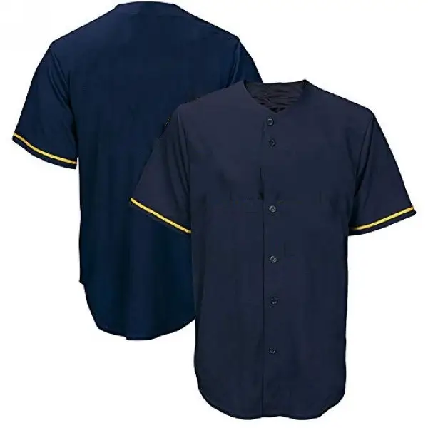 Navy-Button-Front-Baseball-Jersey Navy Button Front Baseball Jersey