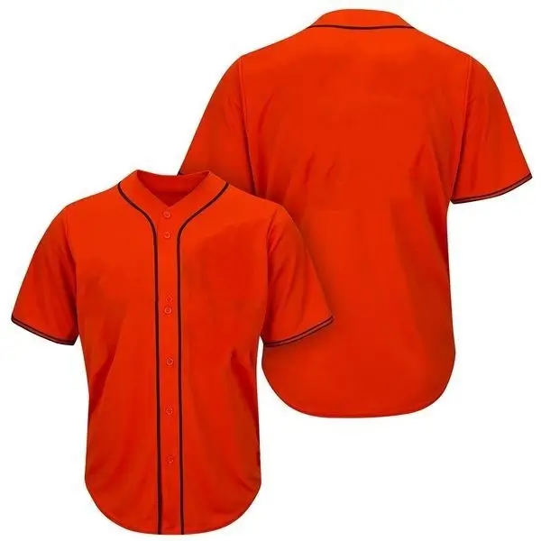 Orange-Full-Button-Baseball-Jersey Orange Full Button Baseball Jersey