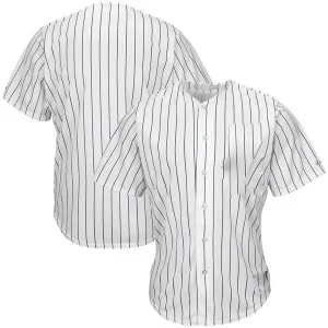 Pinstripe-Button-Front-Baseball-Jersey-–-White-Black Pinstripe Button Front Baseball Jersey – White Black