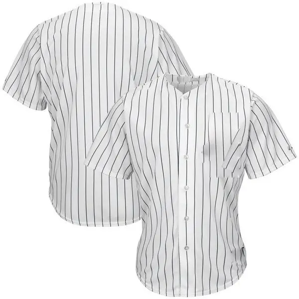 Pinstripe-Button-Front-Baseball-Jersey-–-White-Black Pinstripe Button Front Baseball Jersey – White Black