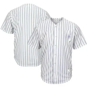 Pinstripe-Button-Front-Baseball-Jersey-–-White-Royal Pinstripe Button Front Baseball Jersey – White Royal