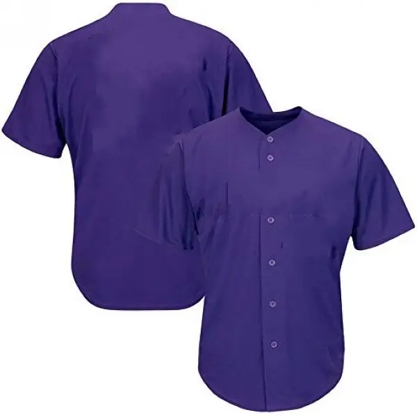 Purple-Button-Front-Baseball-Jersey Purple Button Front Baseball Jersey