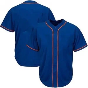 Royal-Orange-Full-Button-Baseball-Jersey Royal Orange Full Button Baseball Jersey