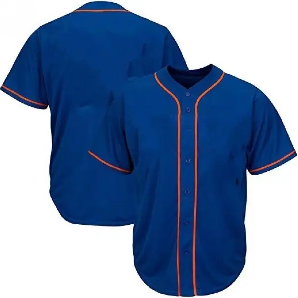 Royal-Orange-Full-Button-Baseball-Jersey Royal Orange Full Button Baseball Jersey