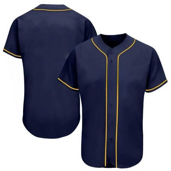 Navy Full Button Baseball Jersey Navy Full Button Baseball Jersey