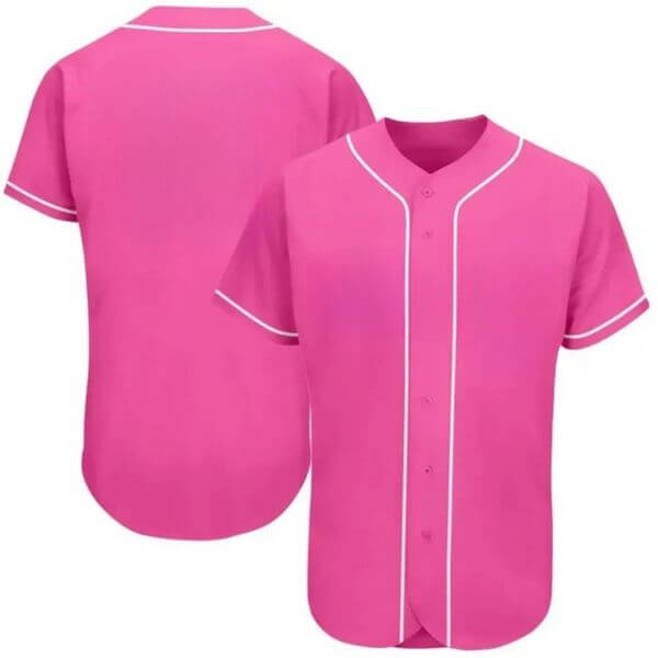 Pink Full Button Baseball Jersey Pink Full Button Baseball Jersey