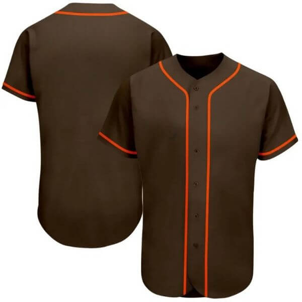 Brown Full Button Baseball Jersey Brown Full Button Baseball Jersey