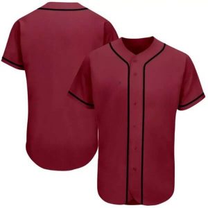 Crimson Full Button Baseball Jersey Crimson Full Button Baseball Jersey