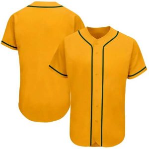 Gold-Green Full Button Baseball Jersey Gold-Green Full Button Baseball Jersey